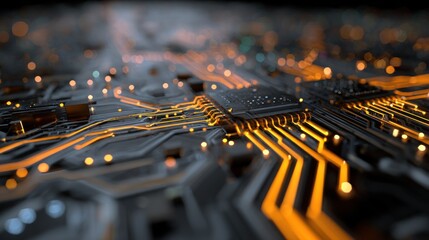 Glowing circuit board technology background