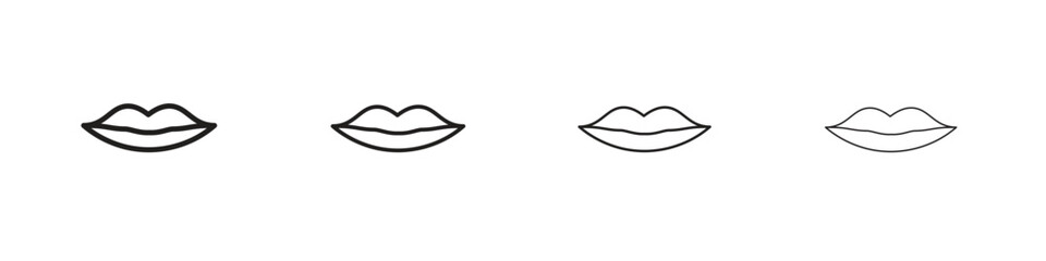 Lips icon outline vector pack. Best for web, mobile, ui