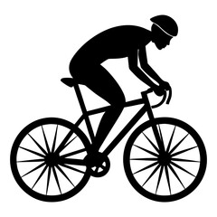 Obraz premium Cyclist riding bicycle sport race athlete cycle silhouette vector illustration