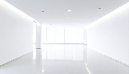 Fototapeta premium Empty, bright, modern hallway