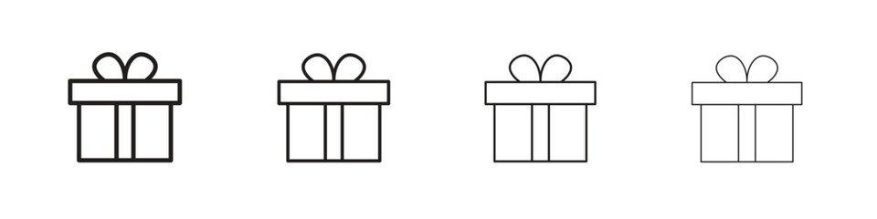 Gift boxes icon outline vector pack. Best for web, mobile, ui