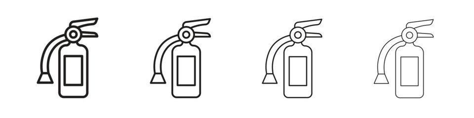 Fire extinguisher icon outline vector pack. Best for web, mobile, ui