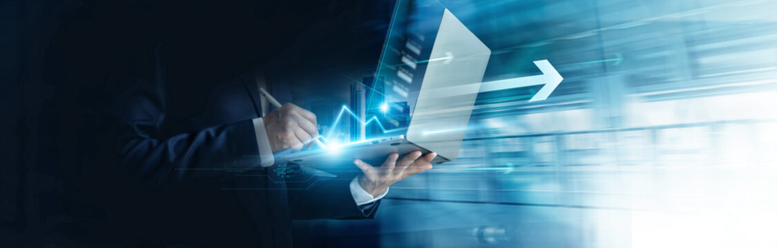 

Strategizing in a collaborative with digital technology for marketing data analysis for long term investment growth goals. - Powered by Adobe