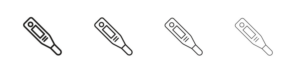 Digital thermometer icon outline vector pack. Best for web, mobile, ui
