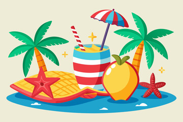 Tropical Cocktail on the Beach