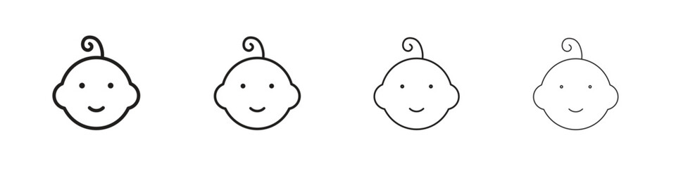 Baby icon outline vector pack. Best for web, mobile, ui