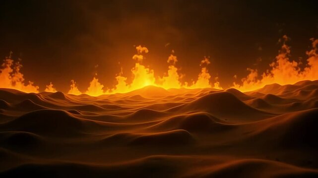 Fiery desert landscape background wallpaper orange hellscape inferno heat haze texture abstract art