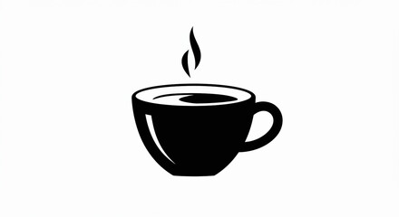 Obraz premium Simple Silhouette of a Coffee Cup Minimalist Design