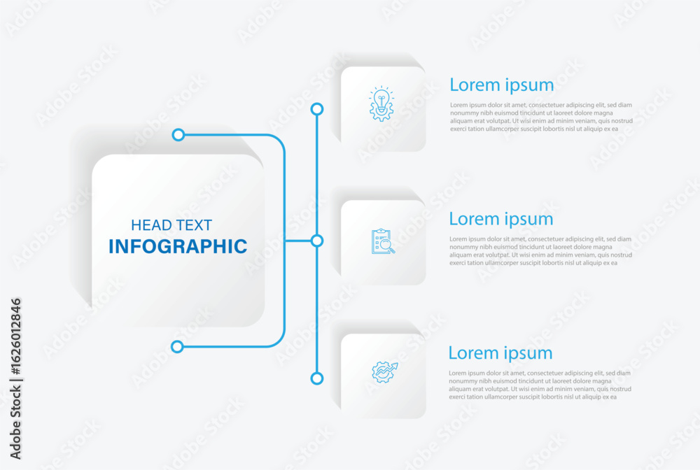 Poster diagram infographic design. 3 step information graphic. presentation template element with icons.
