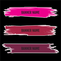 Set of Three Text Banners with Bold Designs and Text Areas