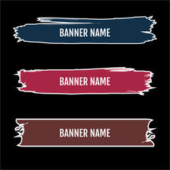 Set of Three Text Banners with Bold Designs and Text Areas