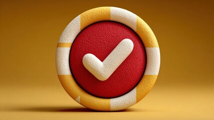 Compliance and quality assurance concept with digital checkmark badge icon on clean background
