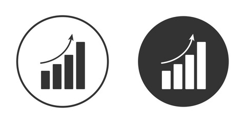 Growth chart icon flat. Illustration isolated vector sign symbol