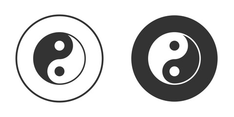 Yin yang icon flat. Illustration isolated vector sign symbol