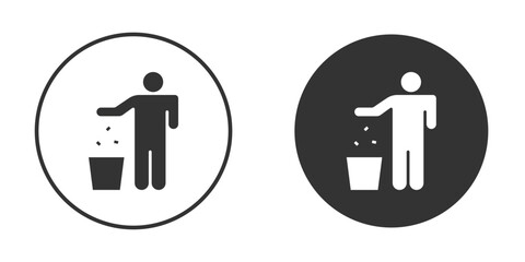 Waste Bin icon flat. Illustration isolated vector sign symbol