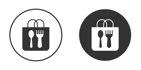 Take away food icon flat. Illustration isolated vector sign symbol