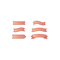 Set 6 of Colorful Ribbon Banner Icons Collection &ndash; Various Shapes and Styles for Labels, Badges, and Sale Tags &ndash; Flat Design Vector for Promotions, Web, Marketing, and Graphic Templates