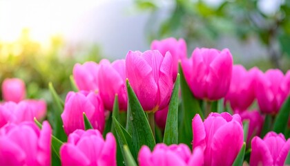 Obraz premium pink and white tulips