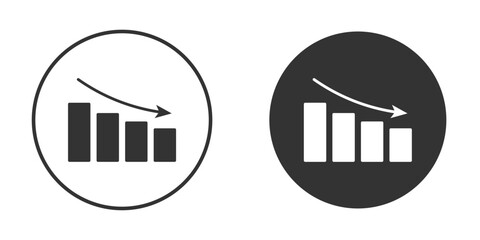 Reduction chart icon flat. Illustration isolated vector sign symbol