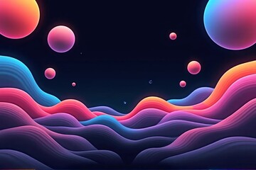 Abstract Futuristic Gradient Shapes on Dark Background Digital Design
