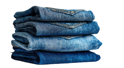 Stack of folded denim jeans