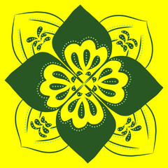 yellow flower on black