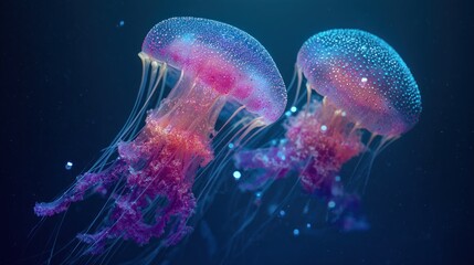 Naklejka premium Stunning underwater jellyfish