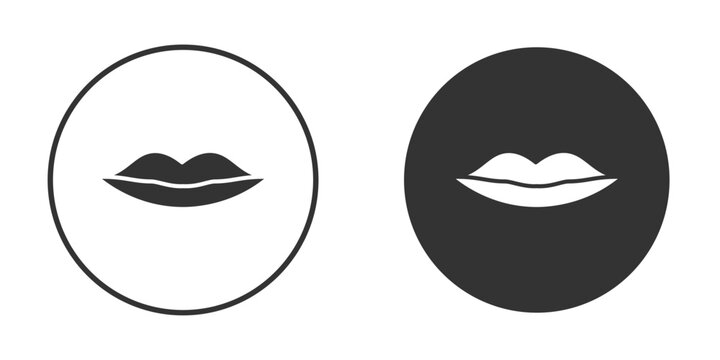 Lips icon flat. Illustration isolated vector sign symbol