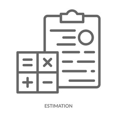 Estimation Icon Line Style. Design Vector Illustration