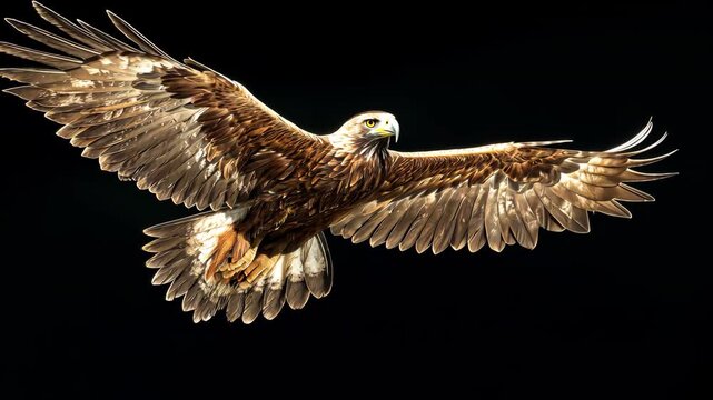 Flying Golden Eagle with Talons Ready to Strike