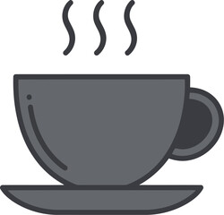Hot coffee cup with steam minimalist icon