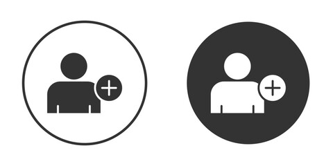 Fototapeta premium Add a new user icon flat. Illustration isolated vector sign symbol