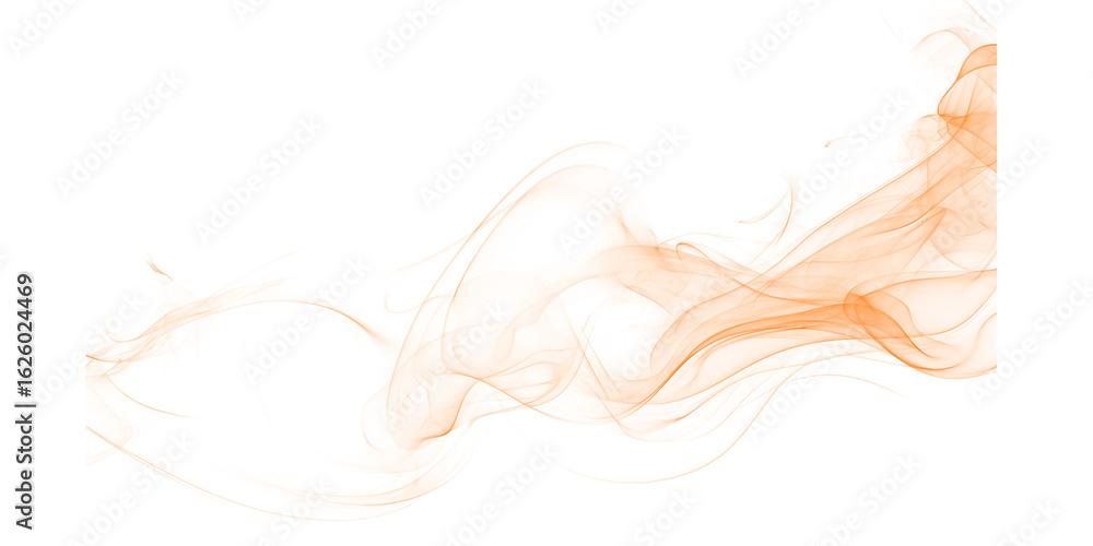 Poster abstract orange fluid flowing diagonally across a black background with pixelated edges visible