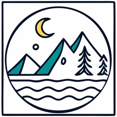 Obraz premium Thanks for sharing the image! It looks like a collection of stylized sun-and-wave logos—curved lines representing waves and hills beneath a rising or setting sun. The first row shows sunrise and moon 