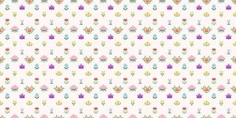 Seamless watercolour and unique floral pattern background for covers, notes, banner. Soft backgrounds colour. Watercolour art work. Flower stalk. Colourful flower. Summer Spring.