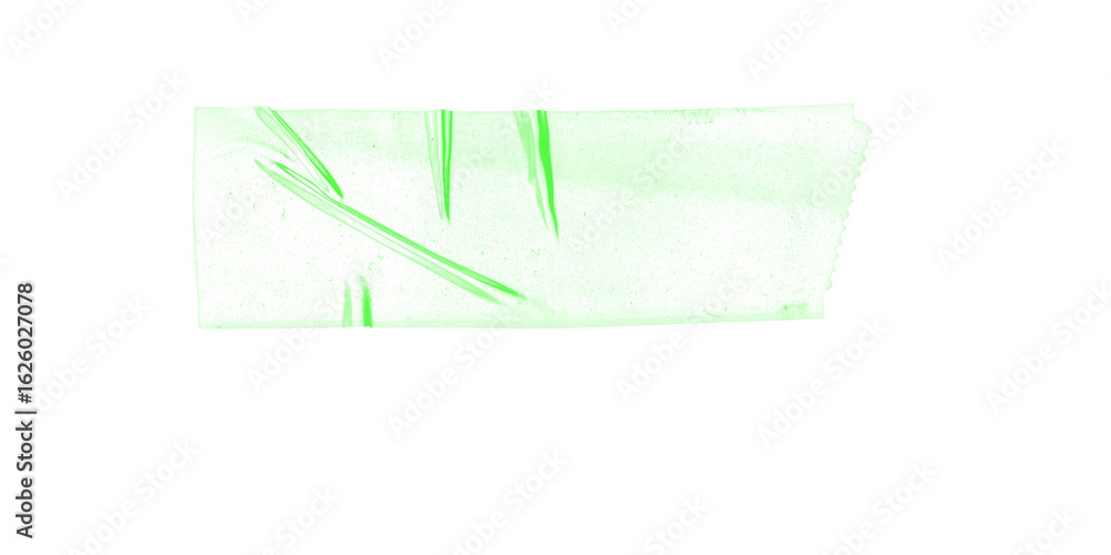 Poster a bright green textured rectangle with frayed edges on a solid black background in a horizontal view