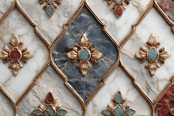 A Pattern of tile marble popart style symmetrical   texture