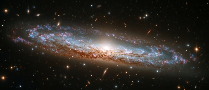 Beautiful spiral galaxy rotating slowly in space billions of stars and nebulae blending together in a cosmic swirl of color and energy