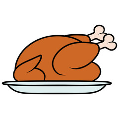 roasted chicken food on plate