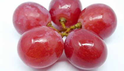 red grapes on white 