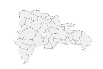 Hand Drawn Doodle Map of the Dominican Republic with Provinces &ndash; Editable Vector Outline for Educational and Travel Use