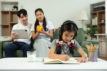 
Family spending happy time together on vacation.