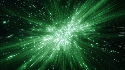 Abstract green radiating lines design