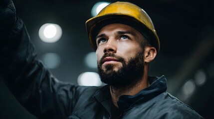 Obraz premium Factory worker inspecting control products