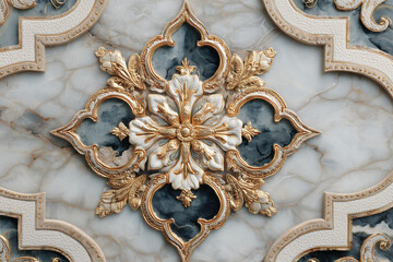 A Pattern of tile marble popart style symmetrical   texture