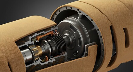 精密な機械内部構造、驚くべき精密さと美しさ