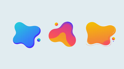 Abstract fluid shapes with vibrant gradients and soft shadows in a minimalist design concept