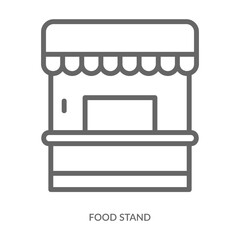 Food Stand Icon Line Style. Design Vector Illustration