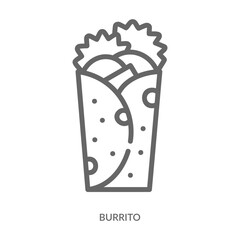 Burrito Icon Line Style. Design Vector Illustration