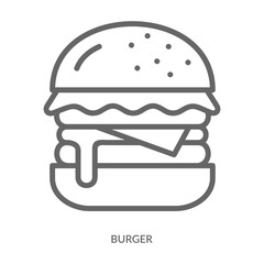 Burger Icon Line Style. Design Vector Illustration